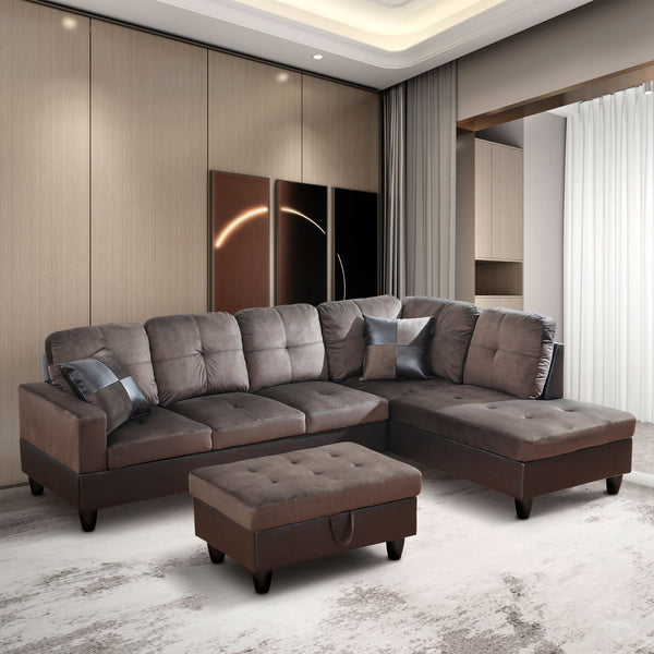 Sectional  Transitional Style  2 piece BE-F107