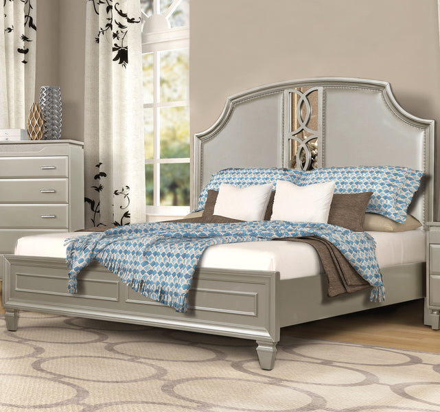 GLAMOUR STYLE BEDROOM IN A SILVER FINISH - NW-B119