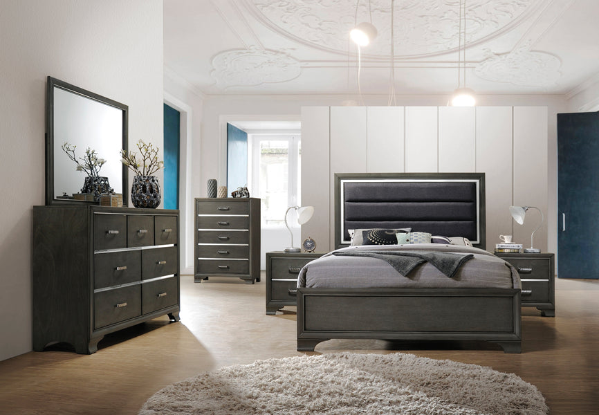 NW-B195 Dresser, Mirror and Queen Size Bed