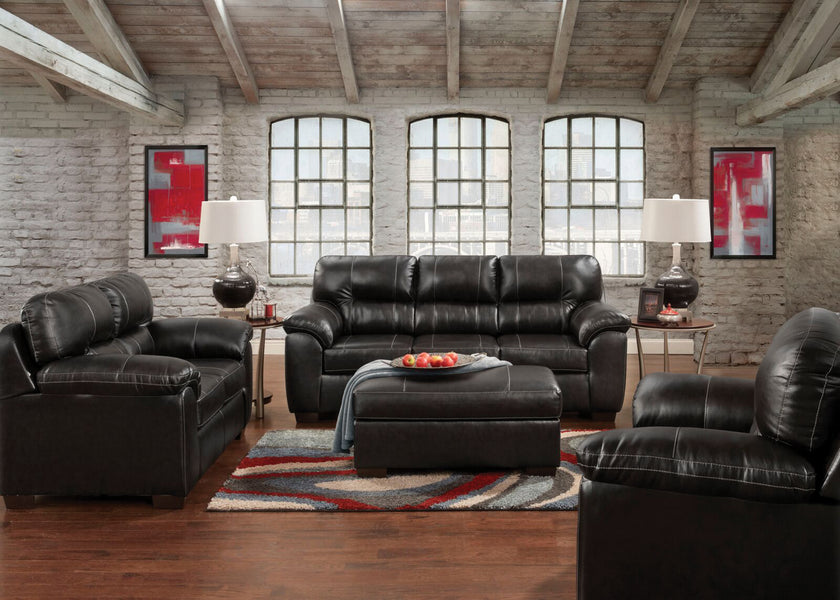 CONTEMPORARY STYLE LIVING ROOM IN A BLACK BREATHABLE PU FABRIC. NW-U115